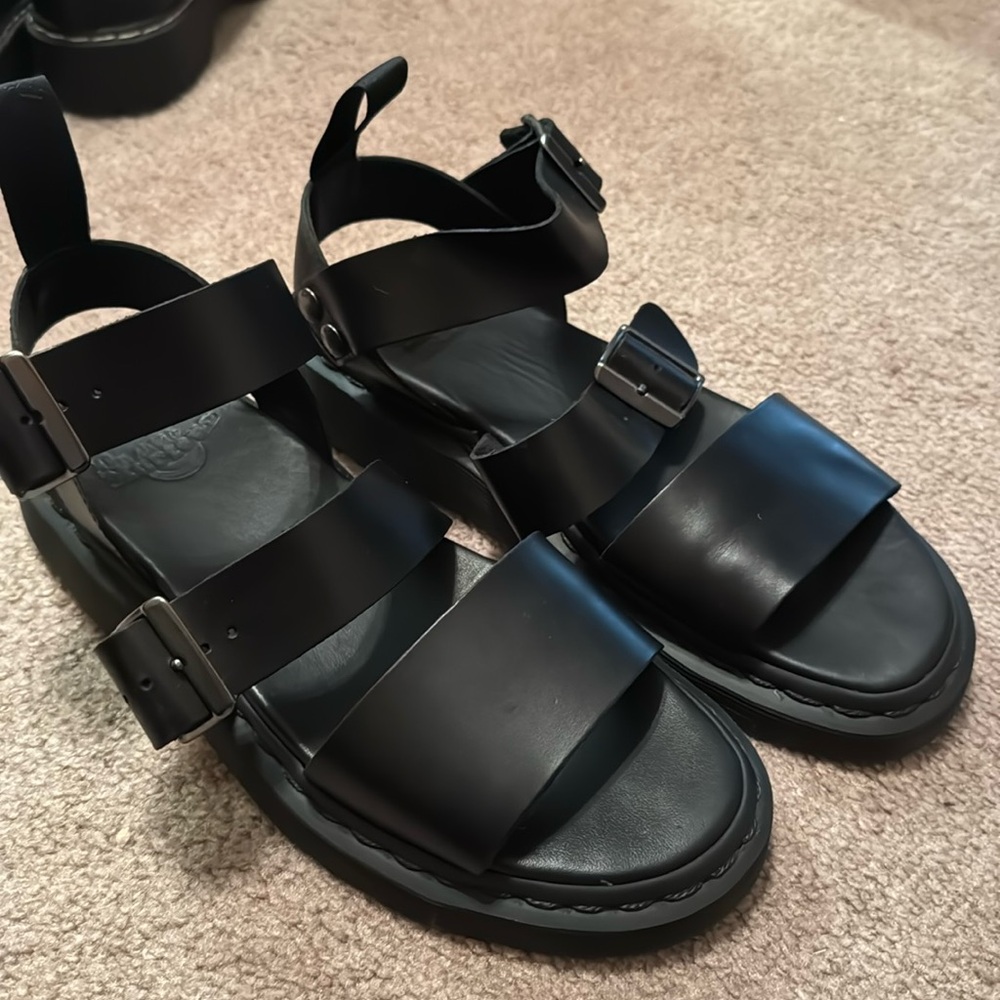 Dr Martens Gryphon Unisex Sandals Black Leather Gently Used M8/W9 41